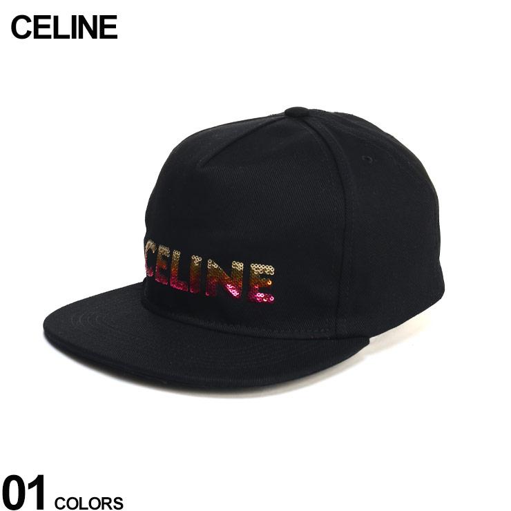 セリーヌ CELINE キャップ 帽子 スパンコール ロゴ メンズ ブランド メンズ ベースボールキャップ コットン レディース CEL2AUW9641M｜zen